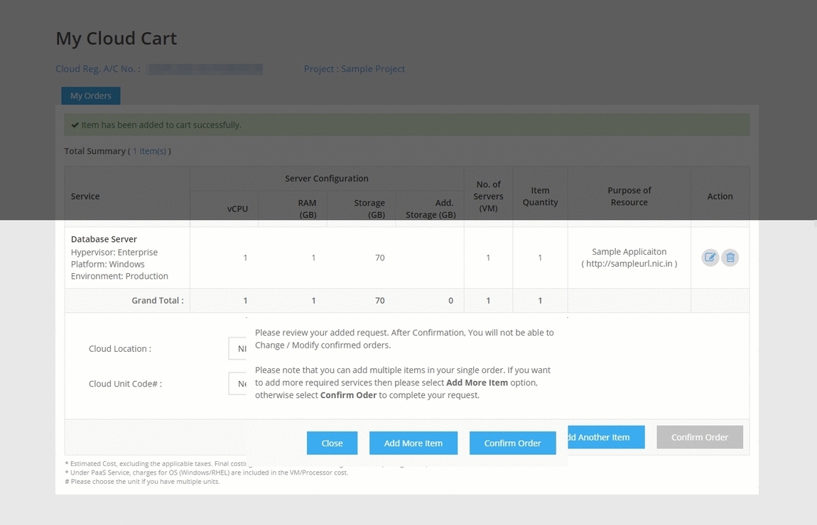 NICSI Cloud Services, Services Available on Cloud